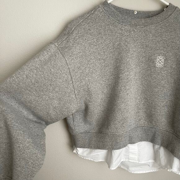 SANDRO Gray Meribel Layered Sweatshirt (Size 4) - Picture 6 of 14